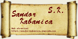 Šandor Kabanica vizit kartica